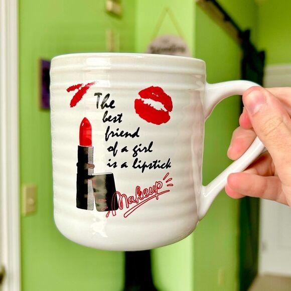 Woman's Fashion Makeup Lipstick Chic Cute Kitchen Ceramic Coffee Tea Mug - Picture 1 of 6